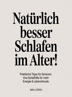 cover image of Natürlich besser schlafen im Alter!